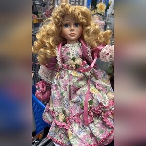 Pink and Purple Victorian Doll with Accessories